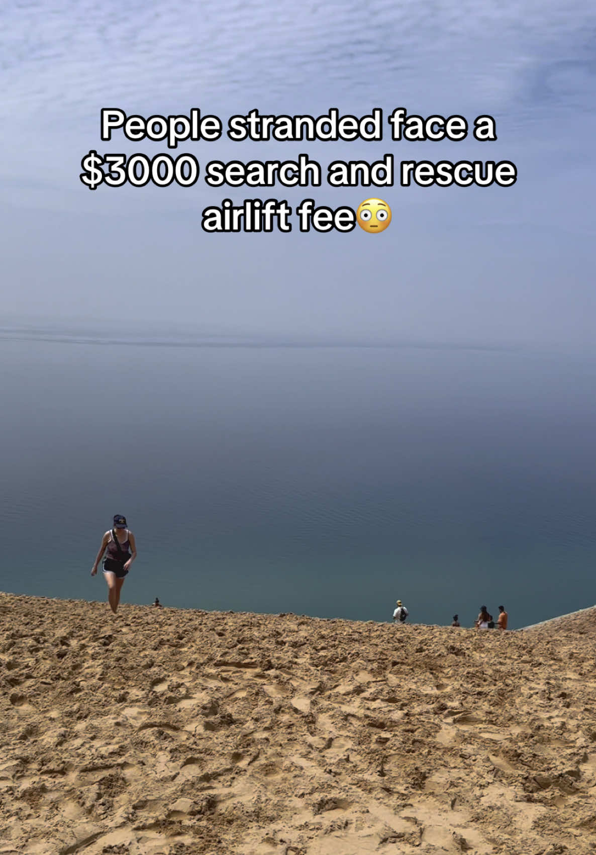 The phone does NOT do justice of how steep these dunes really are…. @pariswegleitner @Lindsey Walton #sleepingbeardunes #northernmichigan #sanddunes #athlete #beauty 