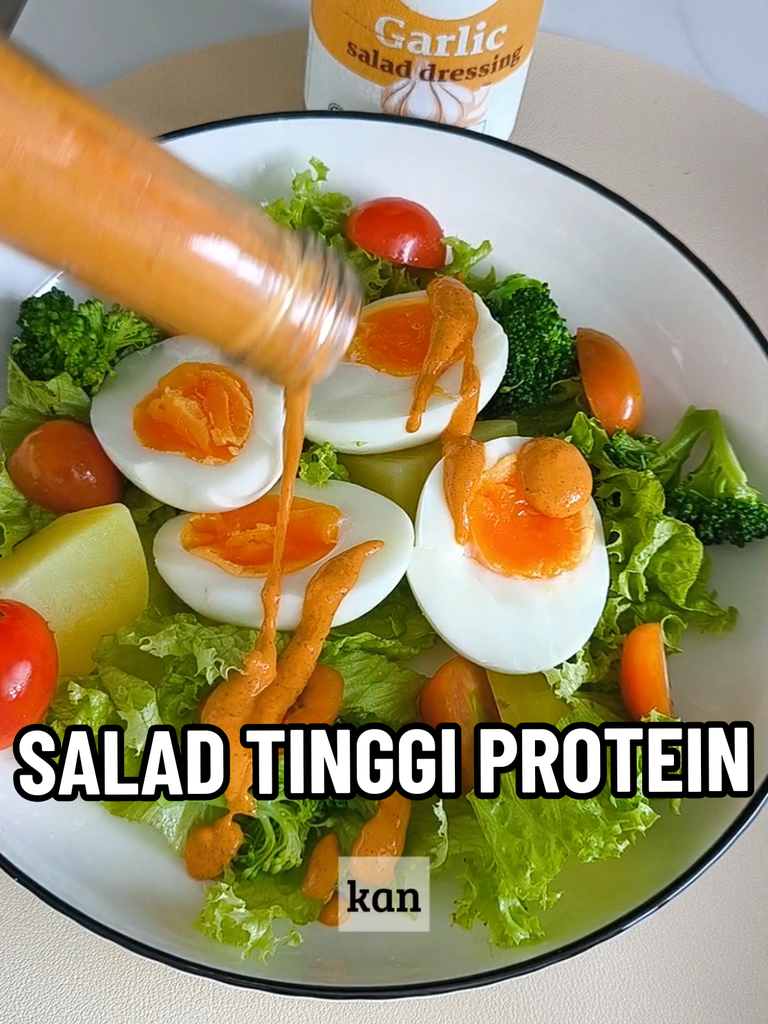 Salad telur untuk breakfast ✅ #saladtelur #makanantinggiprotein #periperisosviral 