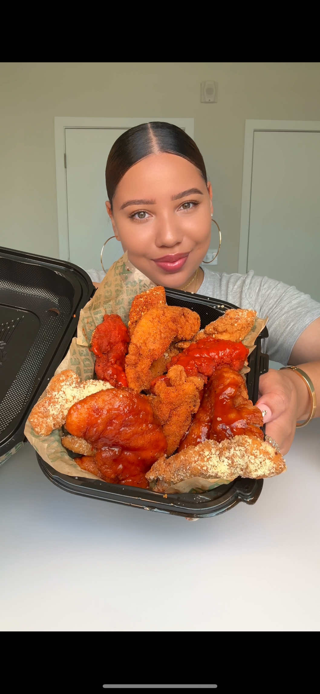 @Wingstop crispy tenders for the win! 🏆 always so crunchy & flavorful🤩🍗 #WingstopPartner #chickentenders #mukbang  