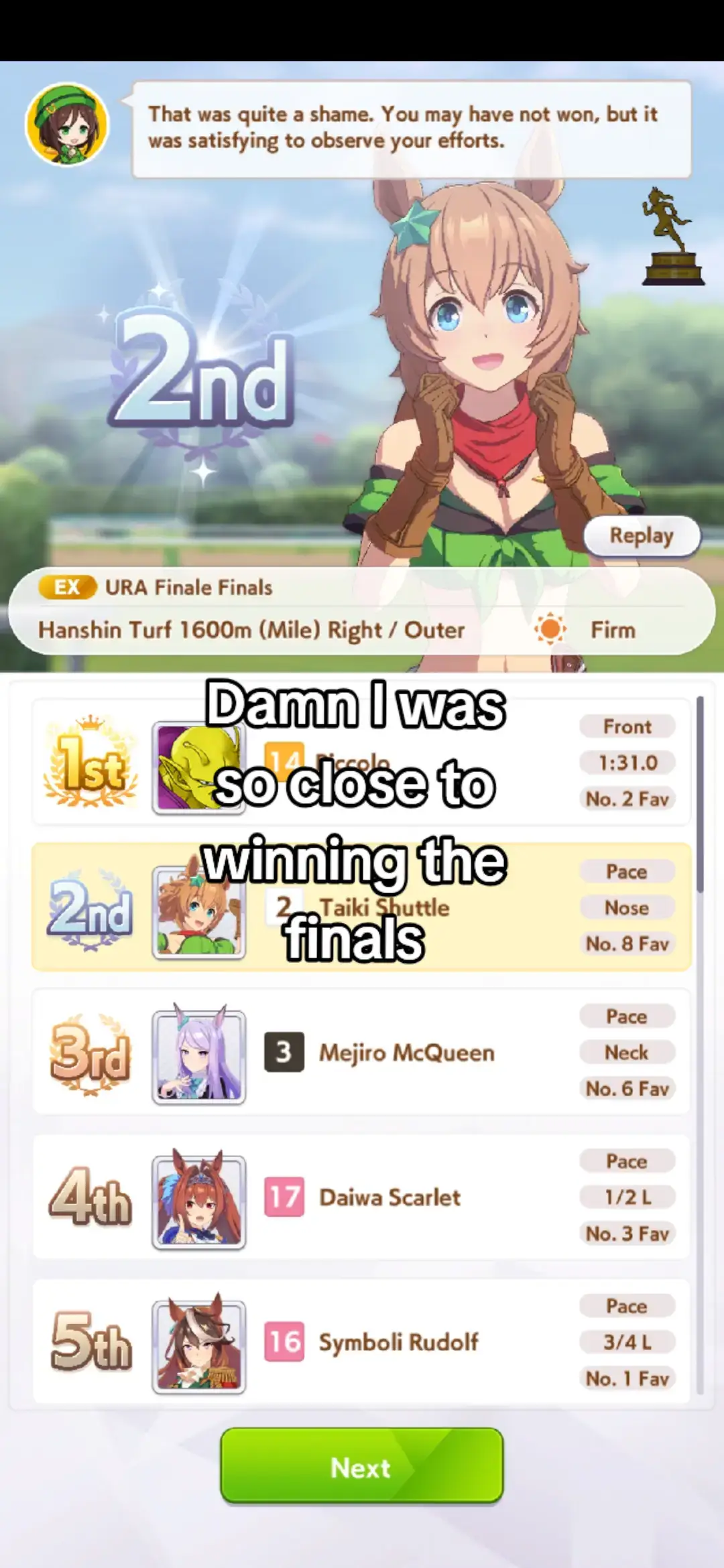 i was legit so close to winning the URA finals bro #umamusume 