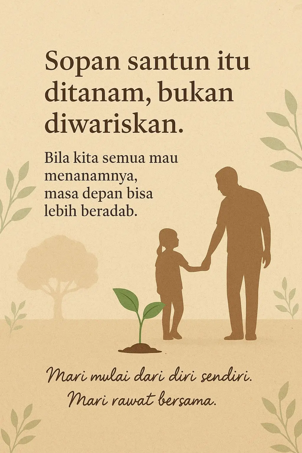 Hilangnya budi pekerti dan sopan santun adalah masalah sosial yang serius, ditandai dengan penurunan norma-norma kesopanan dan perilaku baik dalam interaksi sehari-hari. Hal ini bisa disebabkan oleh berbagai faktor seperti perubahan nilai sosial, kurangnya pendidikan karakter, pengaruh media sosial, dan contoh buruk dari lingkungan sekitar. Penyebab Hilangnya Budi Pekerti dan Sopan Santun: Pergeseran Nilai Sosial: Globalisasi dan modernisasi dapat menyebabkan pergeseran nilai-nilai tradisional yang menekankan kesopanan dan rasa hormat. Kurangnya Pendidikan Karakter: Pendidikan karakter di sekolah dan keluarga yang kurang menekankan pentingnya budi pekerti dan sopan santun dapat berkontribusi pada masalah ini. Pengaruh Media Sosial: Media sosial seringkali menampilkan konten yang kurang sopan dan dapat memicu perilaku yang sama di kalangan pengguna, terutama remaja dan anak-anak. Contoh Buruk dari Lingkungan: Lingkungan yang tidak kondusif, seperti keluarga atau masyarakat yang kurang menjunjung tinggi kesopanan, dapat membentuk perilaku yang serupa pada individu. Tekanan Gaya Hidup: Gaya hidup yang serba cepat dan kompetitif dapat membuat orang cenderung mengabaikan norma-norma kesopanan demi mencapai tujuan pribadi.  Dampak Hilangnya Budi Pekerti dan Sopan Santun: Kerusakan Hubungan Sosial: Kurangnya sopan santun dapat merusak hubungan antar individu, keluarga, dan masyarakat. Perpecahan Masyarakat: Ketidakmampuan untuk berkomunikasi dengan baik dan saling menghormati dapat menyebabkan perpecahan dalam masyarakat.  Penurunan Kualitas Hidup: Kehidupan bermasyarakat yang tidak harmonis dapat menurunkan kualitas hidup secara keseluruhan.  Tindakan Kriminalitas: Dalam beberapa kasus, hilangnya budi pekerti dapat menjadi awal mula tindakan kriminalitas.  Upaya Mengatasi Hilangnya Budi Pekerti dan Sopan Santun: Pendidikan Karakter yang Kuat: Pendidikan karakter harus menjadi fokus utama di sekolah dan keluarga, menekankan pentingnya nilai-nilai luhur dan norma kesopanan. Penyuluhan dan Sosialisasi: Pemerintah dan lembaga terkait perlu melakukan penyuluhan dan sosialisasi tentang pentingnya budi pekerti dan sopan santun kepada masyarakat. Pemberdayaan Keluarga: Keluarga perlu diberdayakan untuk menjadi teladan dalam menerapkan nilai-nilai kesopanan dalam kehidupan sehari-hari.  Pengawasan Media Sosial: Perlu adanya pengawasan terhadap konten yang beredar di media sosial dan penegakan hukum terhadap penyebaran konten yang merusak. Peningkatan Kesadaran Masyarakat: Masyarakat perlu disadarkan akan dampak negatif dari hilangnya budi pekerti dan sopan santun, serta pentingnya membangun kembali norma-norma kesopanan.  Dengan upaya bersama, diharapkan budi pekerti dan sopan santun dapat kembali menjadi bagian tak terpisahkan dari kehidupan masyarakat.