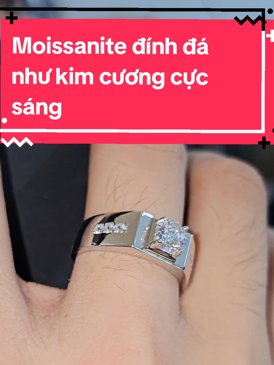 Nhẫn đính đá kim cương Moissanite giá cực mềm #trangsuctnj #trangsucbac #nhannam #phukiennam #nhanbacnam #nhanbac #nhanmoissanite #moissanite #xuhuong 