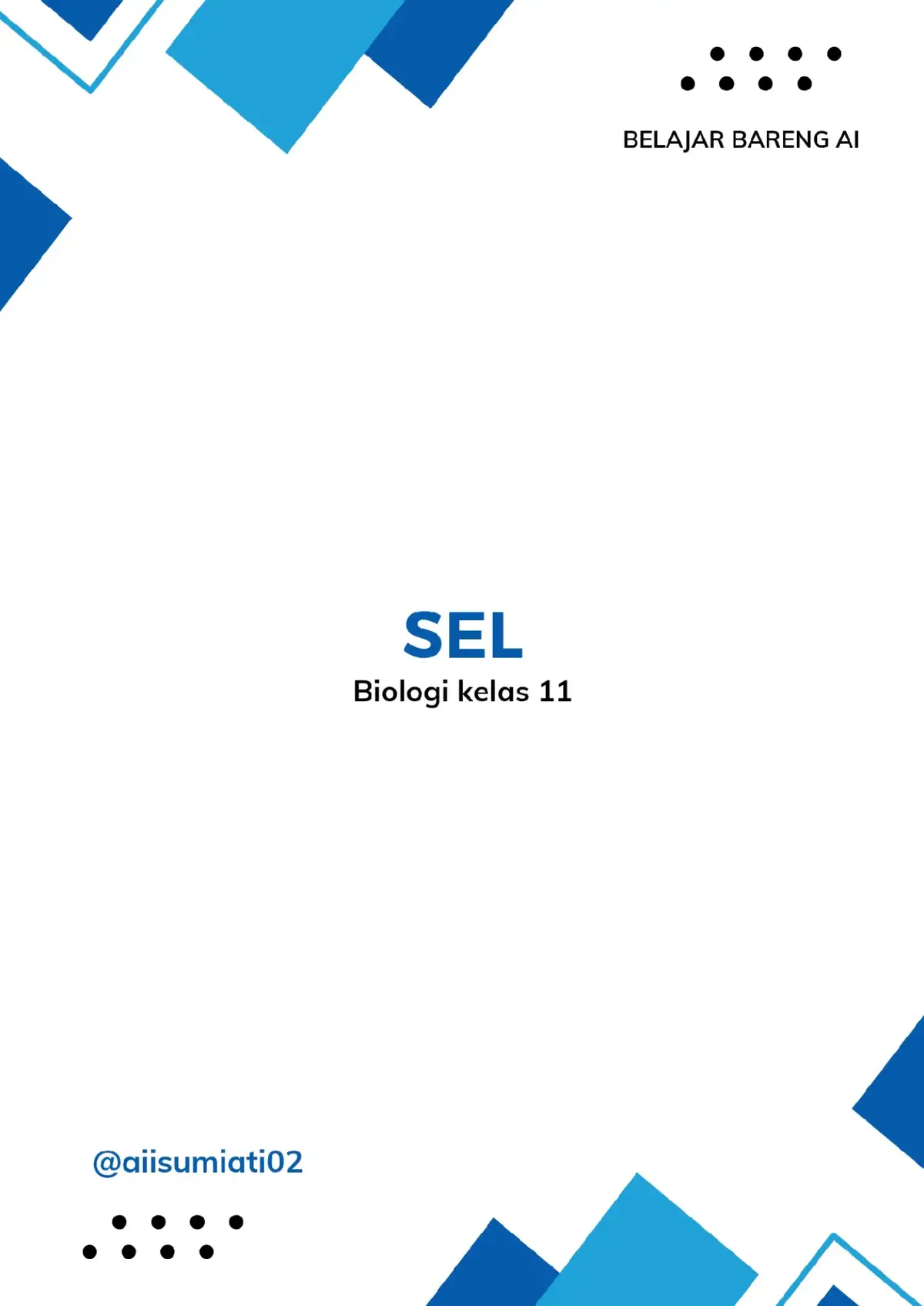 Sel itu kecil, tapi punya dunia sendiri. Dari mitokondria si pembangkit tenaga, sampai nukleus si pusat kendali. Belajar sel itu kayak buka peta kehidupan – makin dalam, makin seru!  #aiisumiati02 #BelajarBarengAi #BiologiSeru #BelajarSel #Kelas11