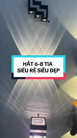 Đèn hắt tường chống nước 6 tia, 8 tia 1 màu #đènled #âm_trần #ốptrangtrí #đèn_trụ_cột #hắttia
