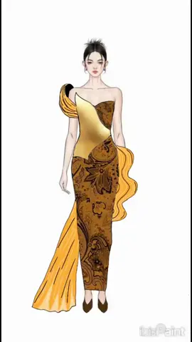 Finally, after hours of thinking about what inspiration I wanted to pour into the batik dress design.  by FAUZAN R #fyp  #batik  #studyfashion  #indonesia  #fashion 