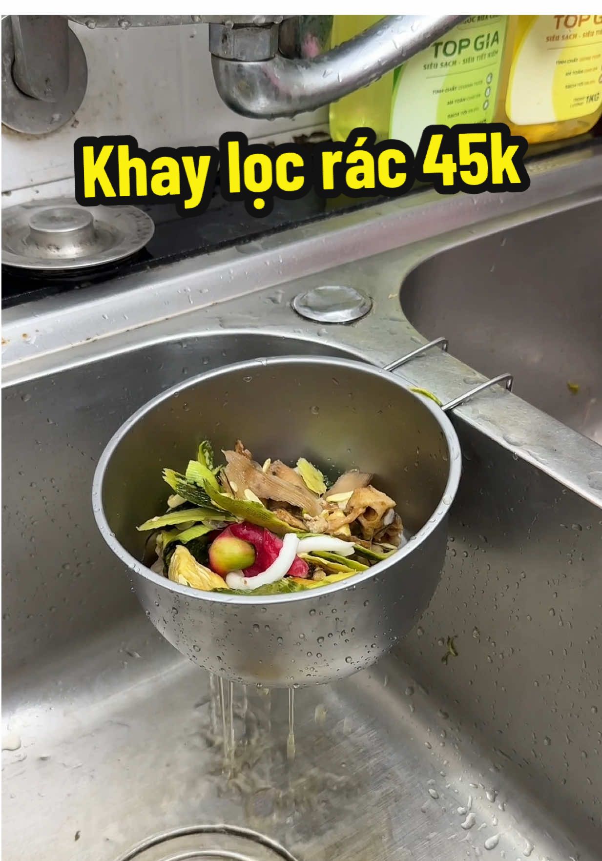 Khay lọc rác tiện lợi , bồn rửa bát sạch không bị ứ đọng nước #khaylocrac #locracinox #rolocracganbonrua #locracbonruachen 