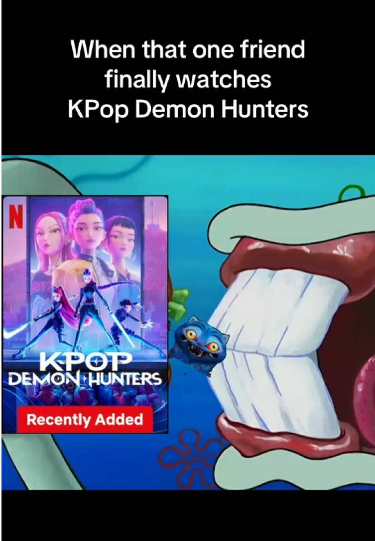 When that one friend finally watches KPop Demon Hunters #kpopdemonhunters #jinu #kpopdemonshuntersedit #animeedit #edit #spongebobmeme