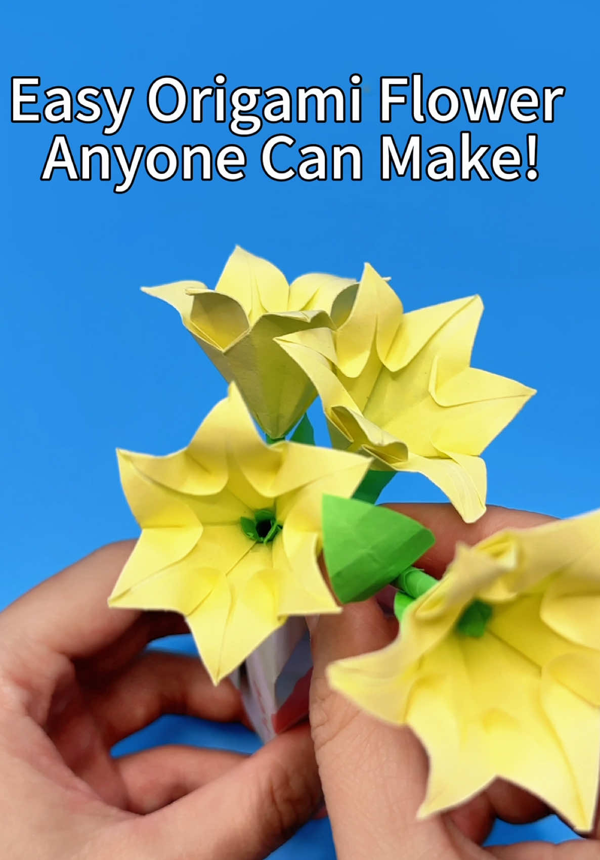 Make a blooming paper lily with me. Save and build your bouquet. #origami #paperflowers #lily #diycrafts #crafttok #handmade #LearnOnTikTok #easycraft #fyp #aesthetic #diywithmaya 