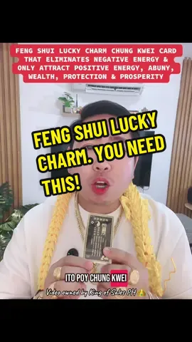 Feng Shui Chung Kwei Lucky Charm Card Protection • Prosperity • Positive Energy Harness the powerful energy of Chung Kwei, the legendary Taoist guardian, with this beautifully crafted Feng Shui Lucky Charm Card. Known as the vanquisher of evil and bringer of fortune, Chung Kwei is a revered figure in Chinese culture for warding off negative forces and attracting wealth and success. Key Features: 	•	Powerful Symbolism: Chung Kwei is celebrated as the ultimate protector against bad luck, evil spirits, and misfortune. 	•	Portable Blessing: Designed as a convenient wallet-sized charm, this card brings continuous protection and positive energy wherever you go. 	•	Feng Shui Approved: Aligns with Feng Shui principles to enhance harmony, prosperity, and good fortune in your life. 	•	Premium Quality: Made with durable, high-gloss material featuring intricate gold-tone detailing for a refined, elegant look. 	•	Ideal Gift: A meaningful gift for loved ones during Lunar New Year, birthdays, or life milestones. Keep the Chung Kwei Lucky Charm Card in your wallet, purse, or place it near your workspace to attract good luck, wealth, and spiritual protection. #chungkwei #fengshui #fengshuitips #luckycharm 