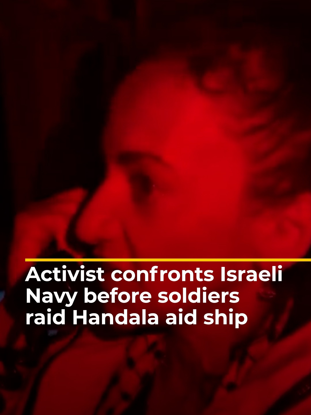 Moments before Israeli soldiers raided the Handala aid ship, activist Huwaida Arraf urged them to stand down. Speaking over radio, she denounced the #Gaza blockade as a war crime, accused #Israel of deliberately starving civilians, and explained the freedom flotilla carried only humanitarian supplies. #news