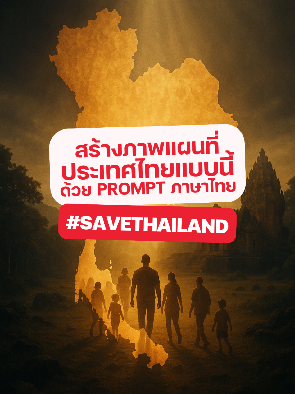 สร้างภาพแผนที่ประเทศไทยแบบนี้ด้วย Prompt ภาษาไทย #savethailand🇹🇭 #ai #chatgpt #texttoimage #digitaltan 