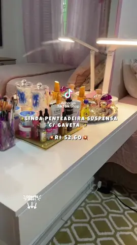 Linda penteadeira suspensa, Tik Tok shop #tiktokshop #achadinhos #maquiagem #quarto 