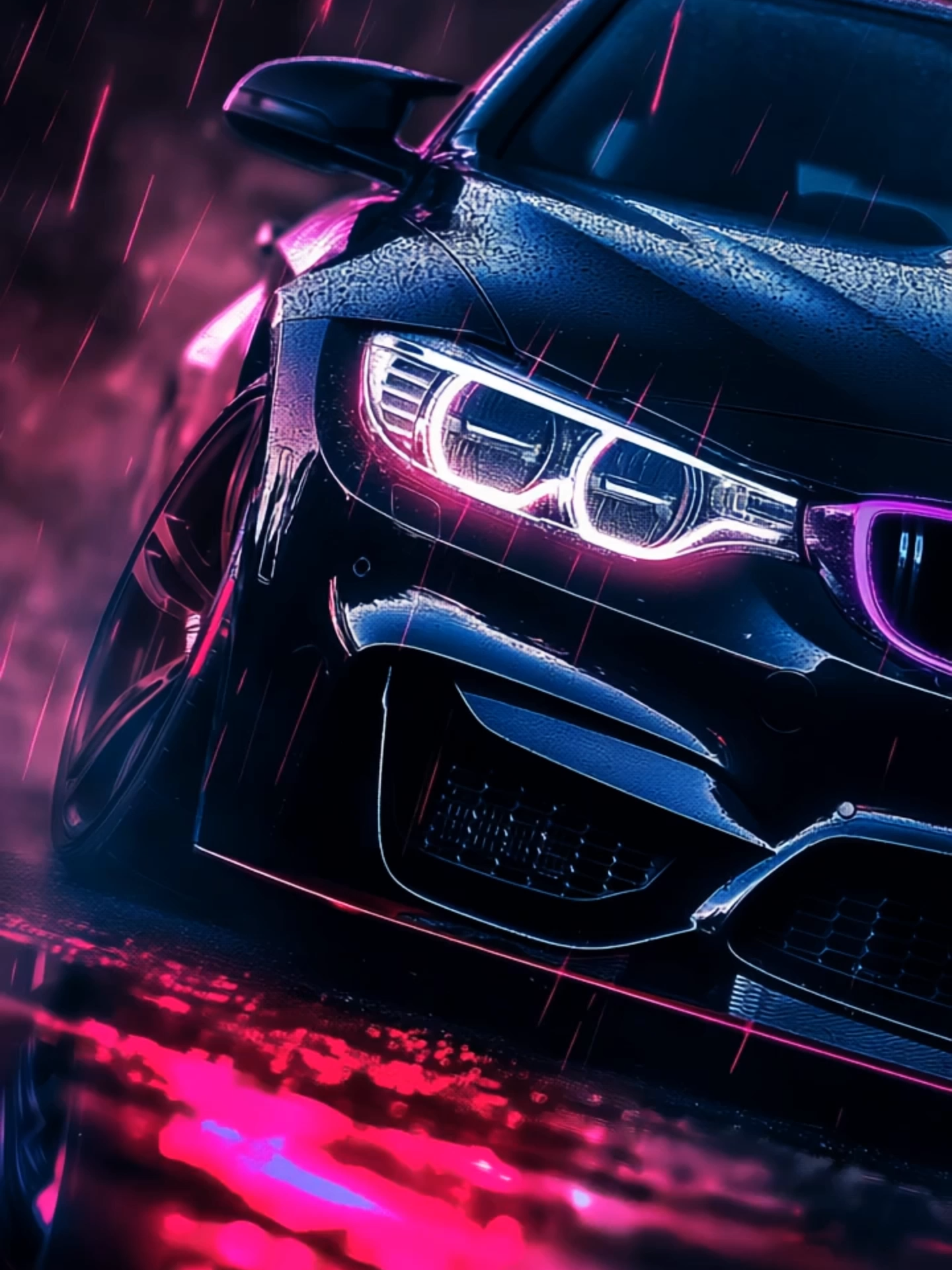 Live Wallpaper | BMW #bmwcar #coolcar #carwallpaper #livewallpaper #darkaesthetic #neonvibes #rainymood #ai #phonewallpaper