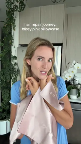 Hair repair journey: silk pillowcase #hairrepair #damagedhair #silkpillowcase @Blissy Brand 