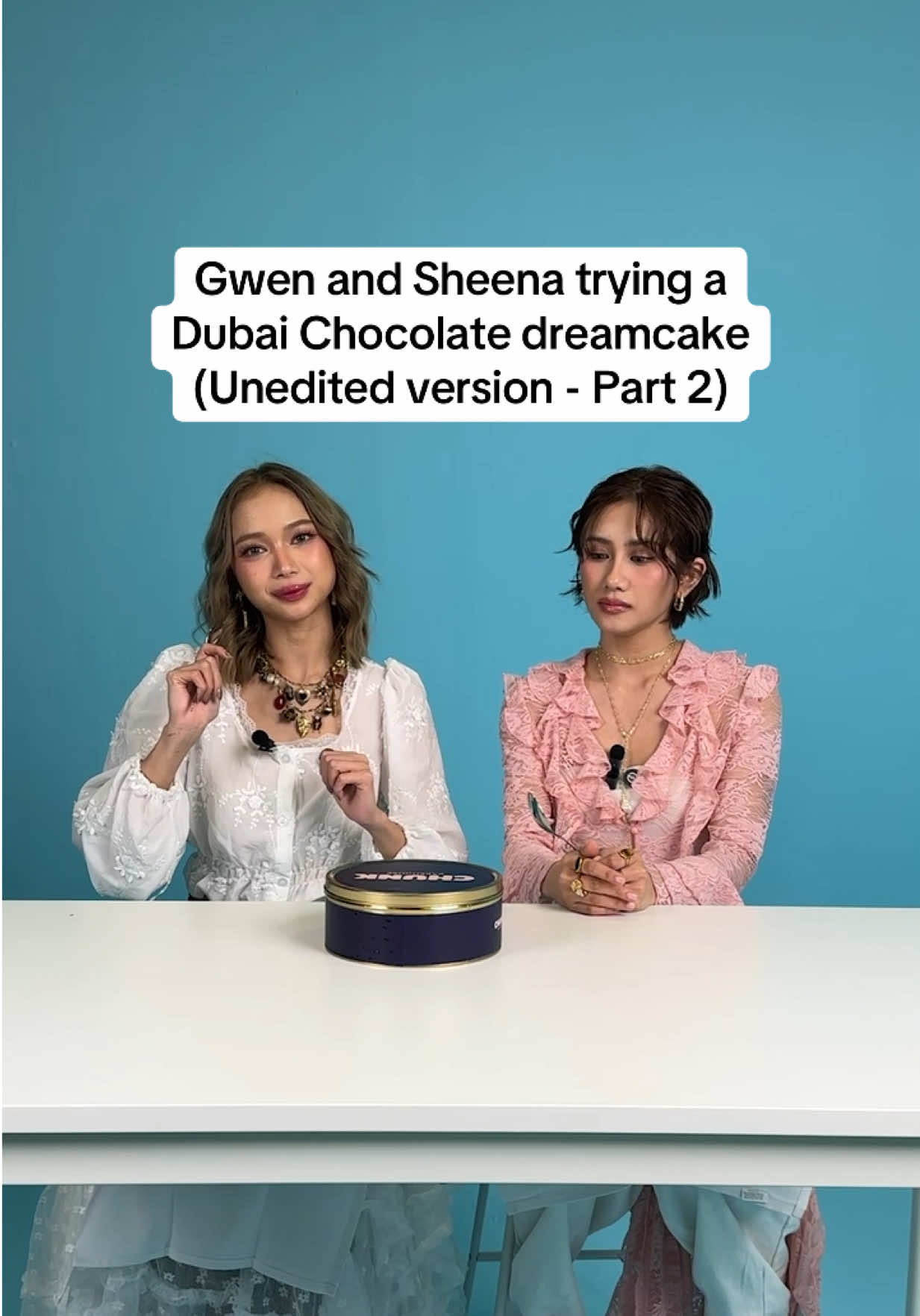 Exclusive behind the scenes video: Gwen and Sheena of BINI try Dubai chocolate.  Tell us who you want to see next. #bini #gwen #sheena #dubaichocolate