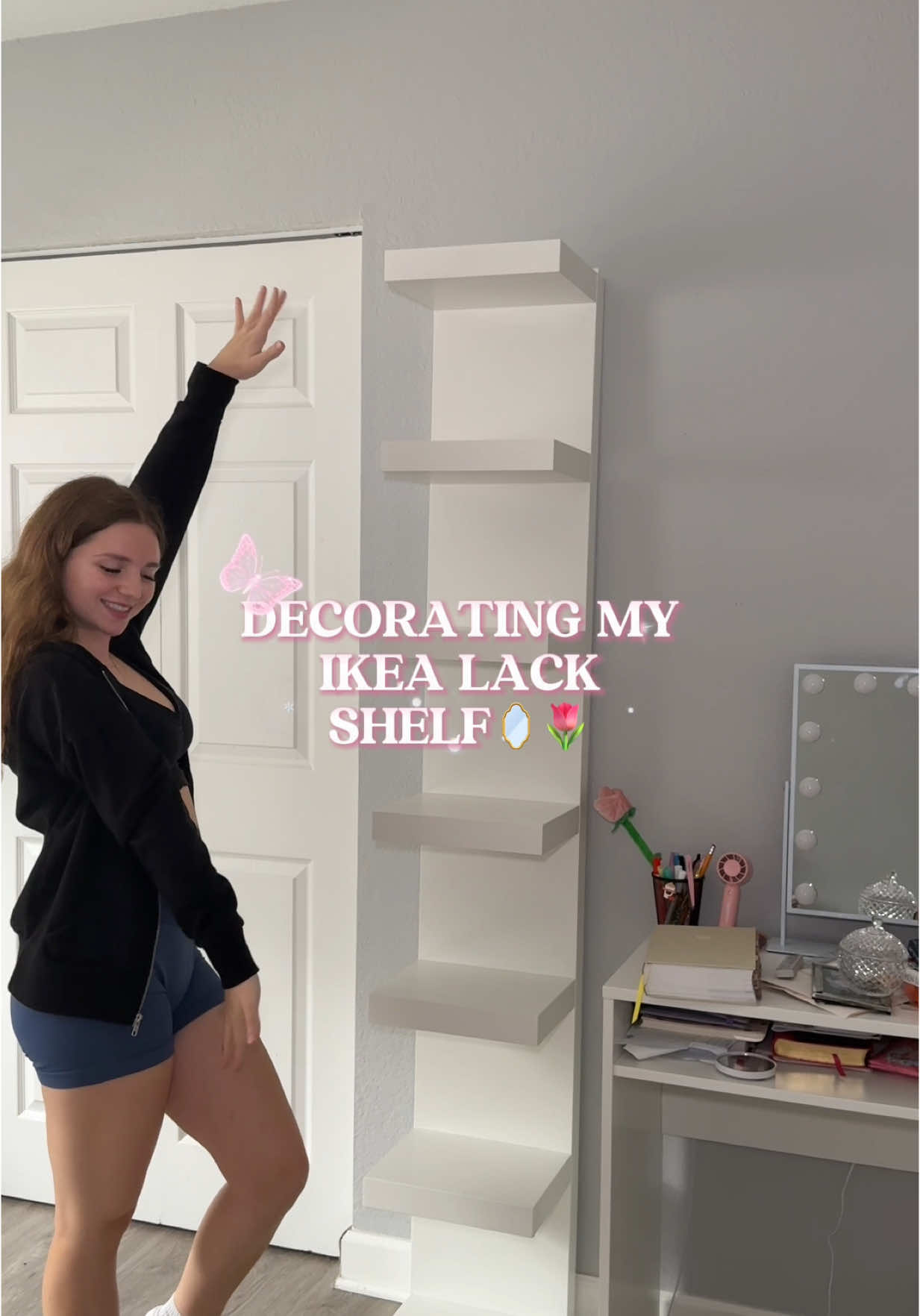 Who knew organizing a shelf could be this satisfying🫦 #ikea #ikeashelf #lackshelf #fyp #forthegirls #shelfdecor #dreamroom #roomdecor #shelfstyling 