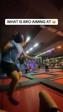 Interesting strategy 😂😅 (@MulletKing) #funny #trampoline #dodgeball #fail #flip 