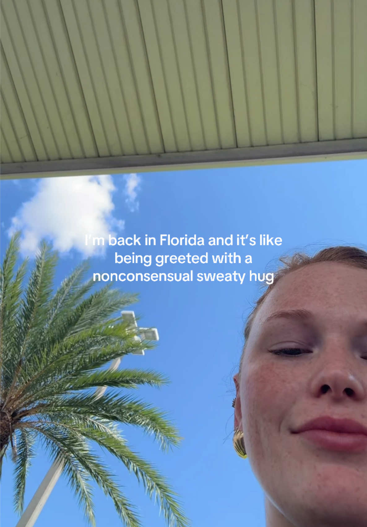 I mean at least there’s palm trees I guess??  I love you Florida but in the summer our relationship gets a little complicated #outfitcheck #airport #florida #fyp #smallcontentcreator 