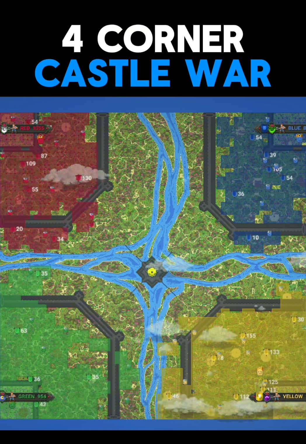 4 Corner Castle War In World Box #fyp #foryou #tiktok #viral #worldbox #worldboxsimulat0r #Minecraft #sandbox #europe #geography #maps 
