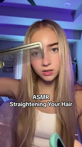 Do you prefer straightening or curling asmr? 😋 #asmr #asmrsounds #fyp #foryou #asmrvideo #relax #personalattention #sleep 