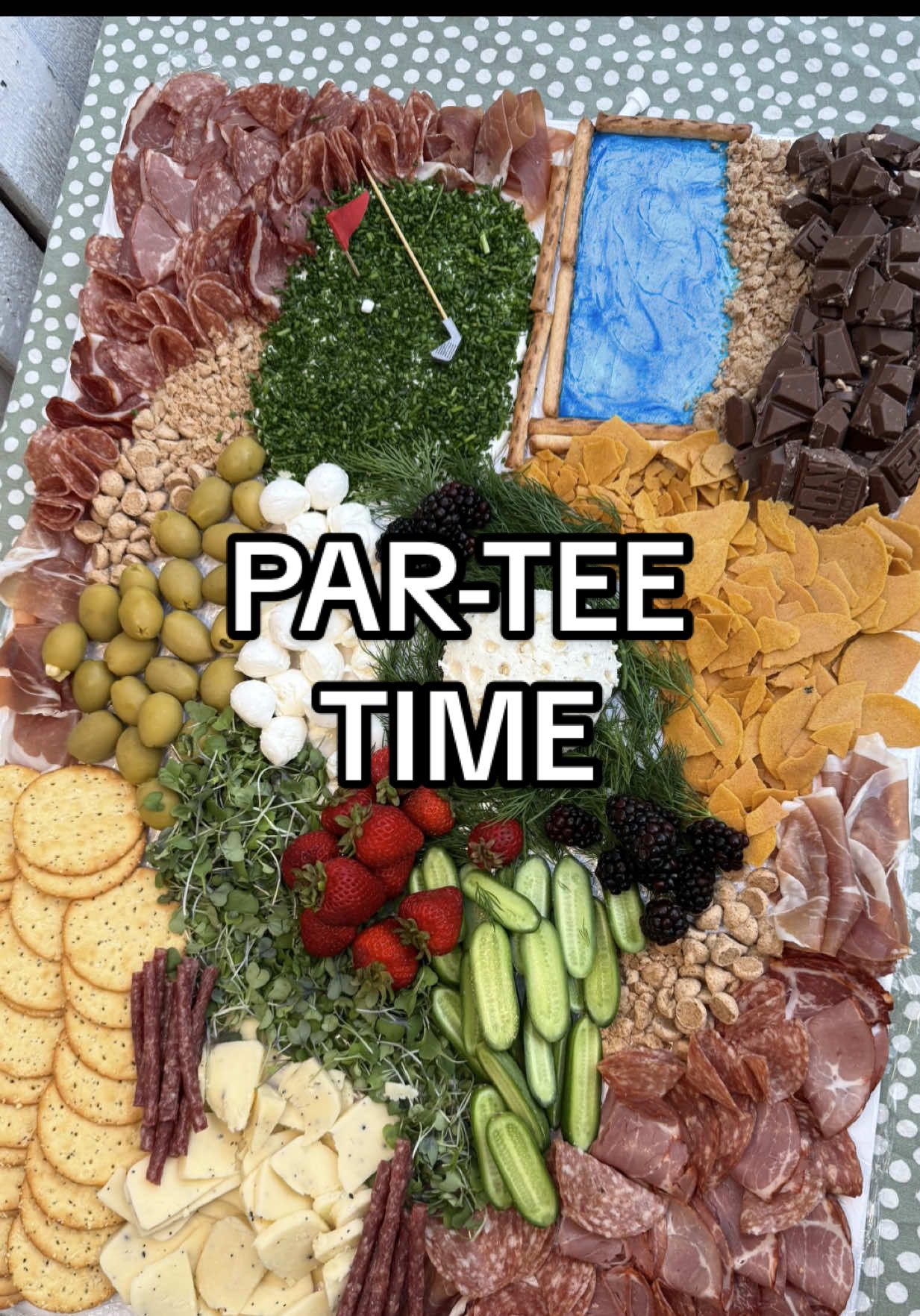 PAR-TEE charcuterie board for our Happy Gilmore 2 watch party ⛳️  So much fun and such a good movie!! #golf #charcuterieboard #golffood #Foodie #happygilmore #happygilmore2 @Netflix @Wonder Bread USA @Boursin Cheese @Subway @Tony's Chocolonely US 