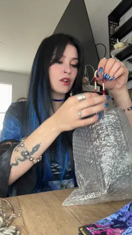 LOVE THIS JEWELRY BAG SO MUCH!!! @Moon child #jewelrytiktok #foryewwww #trendingvideo #fypシ゚viral #mysteryjewlerygirl #supportsmallbusiness #crystals #mysterybox #accessories #jewleryhaul #mystery #jewelry #jar #alttiktok #crystalsoftiktok #handmadejewelry #unboxing #altgirl #alternative #freepalestine 