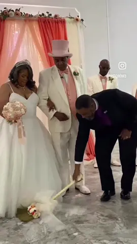 Wait for it 👀 #wedding #broomchallenge #wife #husbandwife #marriage #fall #jump #waitforit #fyp 