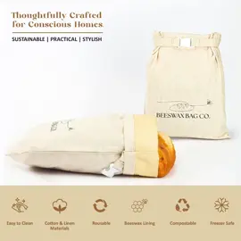 Tired of plastic bags and dry bread? These beeswax bread bags keep your loaves fresh for days — crusty outside, soft inside 🍞✨ Reusable, eco-friendly, and freezer-safe. 🌿 Grab your 2-pack now — link in bio! #beeswaxbag #breadbag #zerowastekitchen #reusablebag #sustainableliving #breadstorage #homemadebread #sourdoughlove #organiccotton #plasticfree #ecofriendlyproducts #kitchenessentials #lowwasteliving #sourdoughlife #breadlovers #beeswaxwraps #naturalstorage #greenkitchen #zerowastehome #reelsvideo #KitchenHacks