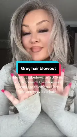 Silver sisters 🖤 #greyhair #grayhair #greyhairdontcare #hairgoals #hairstyles #blowout #hairtok #bighair 