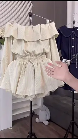 Váy Jum Kẻ Trễ Vai Ống Tay Dài#xuhuong #xuhuongtiktok #shopping #vayxinh #shopngoclienstory 