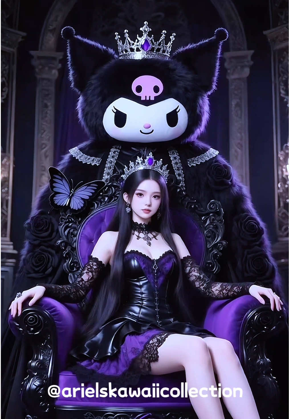 Sanrio king & queen vibes! Who's your fave?👑💘Kuromi, Cinnamoroll, My Melody, Pompompurin or Hello Kitty? #foryou #sanrio #aesthetic #cosplay #viral 
