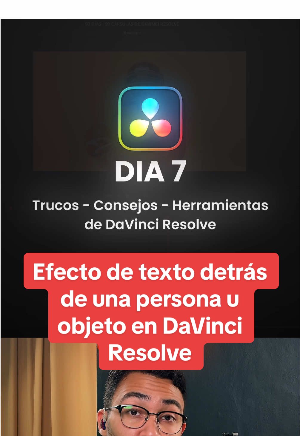¿Quieres lograr el popular efecto de colocar texto detrás de una persona u objeto en DaVinci Resolve? En este short te muestro cómo hacerlo paso a paso, de forma rápida y sin necesidad de usar plugins externos. Este truco te permite darle profundidad y estilo cinematográfico a tus proyectos, ideal para anuncios, títulos creativos, reels y contenido profesional. Si estás aprendiendo edición de video con DaVinci Resolve, este efecto te hará destacar. #davinciresolve #davinciresolve20 #tipsdedavinciresolve #hacksdavinciresolve #tutorialesdavinciresolve