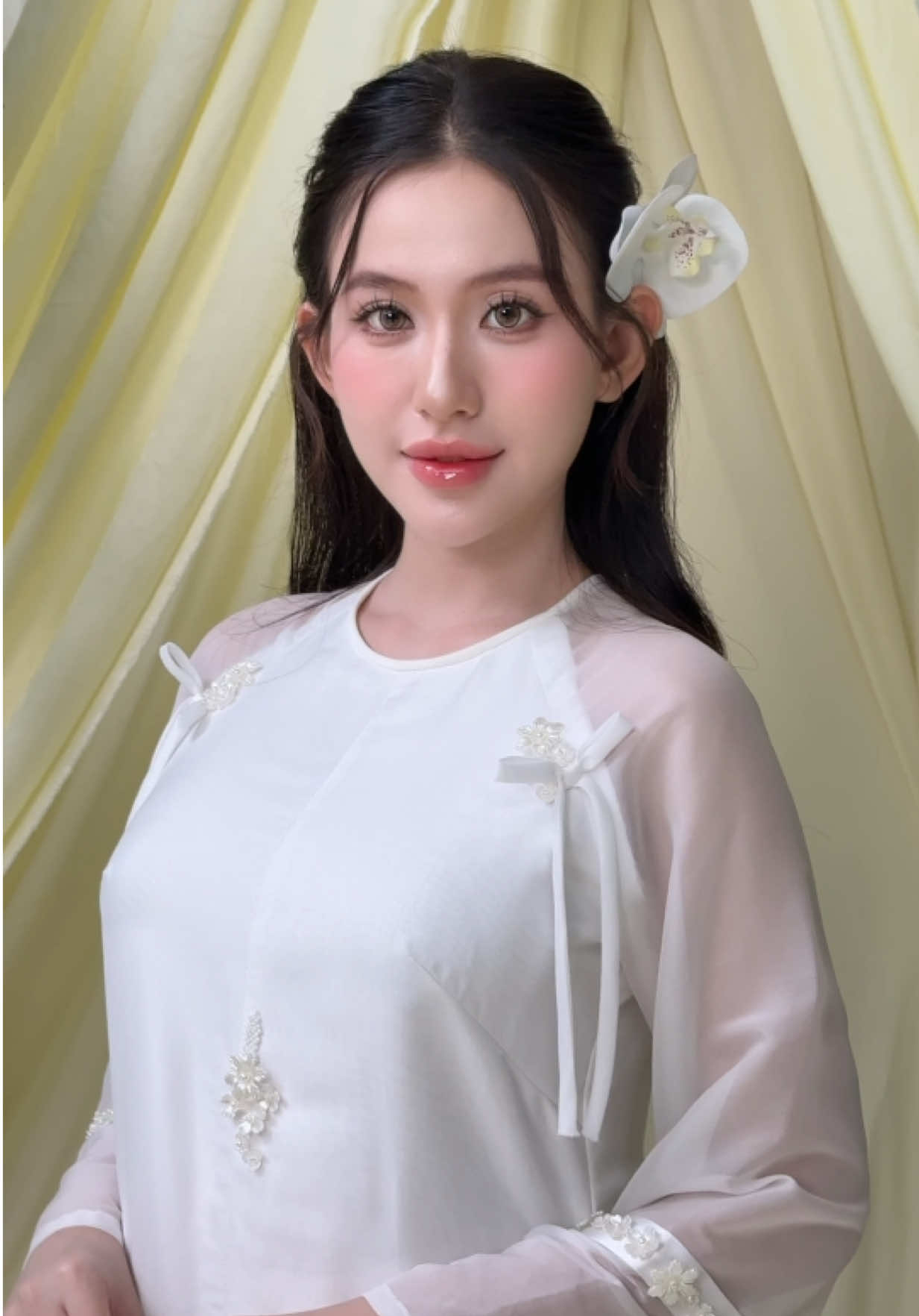 Cô dâu áo dài vibe tiểu thư nhẹ nhàng 💕 #fypシ゚ #xuhuong #makeup #makeupcodau #makeupartist 