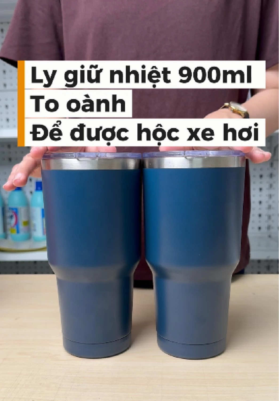 Ly giữ nhiệt 900ml - to oành, thiết kế để được hộc xe hơi! #lygiunhiet #lygiunhietinox304 #lynyoc #giadungtienich 