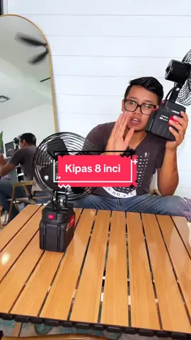 Kipas saiz 8 inci #kipas8inci #kipascordless #kipascamping #kipasbateri #powertools 