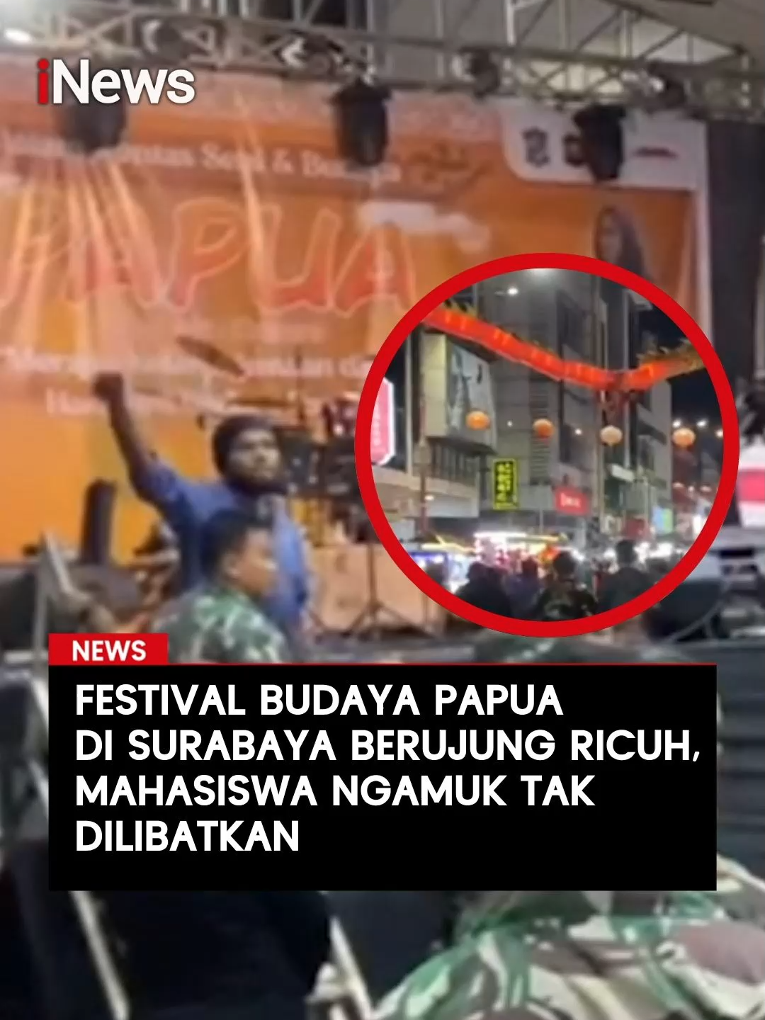 Festival Seni dan Budaya Papua di Kya-Kya, Jalan Kembang Jepun, Pabean Cantikan, Surabaya pada Minggu (27/7/2025) malam berujung ricuh.  Sekelompok orang yang mengaku sebagai mahasiswa Papua membubarkan acara karena merasa tidak dilibatkan dalam penyelenggaraan. Acara yang digelar oleh Perkumpulan Alumni Papua Jawa Timur ini awalnya berlangsung lancar. Namun suasana berubah tegang saat mahasiswa Papua mendatangi lokasi dan meminta acara dihentikan.  Kepanikan meluas hingga ke area tenant dan pedagang di kawasan Kya-Kya. Petugas gabungan dari TNI, Polri, dan Satpol PP berupaya menenangkan situasi, namun ketegangan terus berlanjut. Baca selengkapnya di sini:  https://www.inews.id #MahasiswaPapua #EventSurabaya #kyakyasurabaya #TNI #Pecinan #ViralJatim #FestivalBudaya #Papua