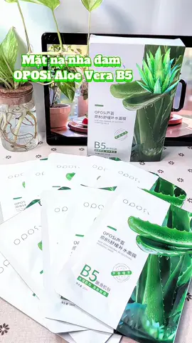 Thử ngay Mặt nạ nha đam   1 hộp 10 miếng, dùng vài lần/tuần da được cấp ẩ.m, mềm mịn #oposi #matna   #matnahadam   #matnaduongam   #skincare #facemask 