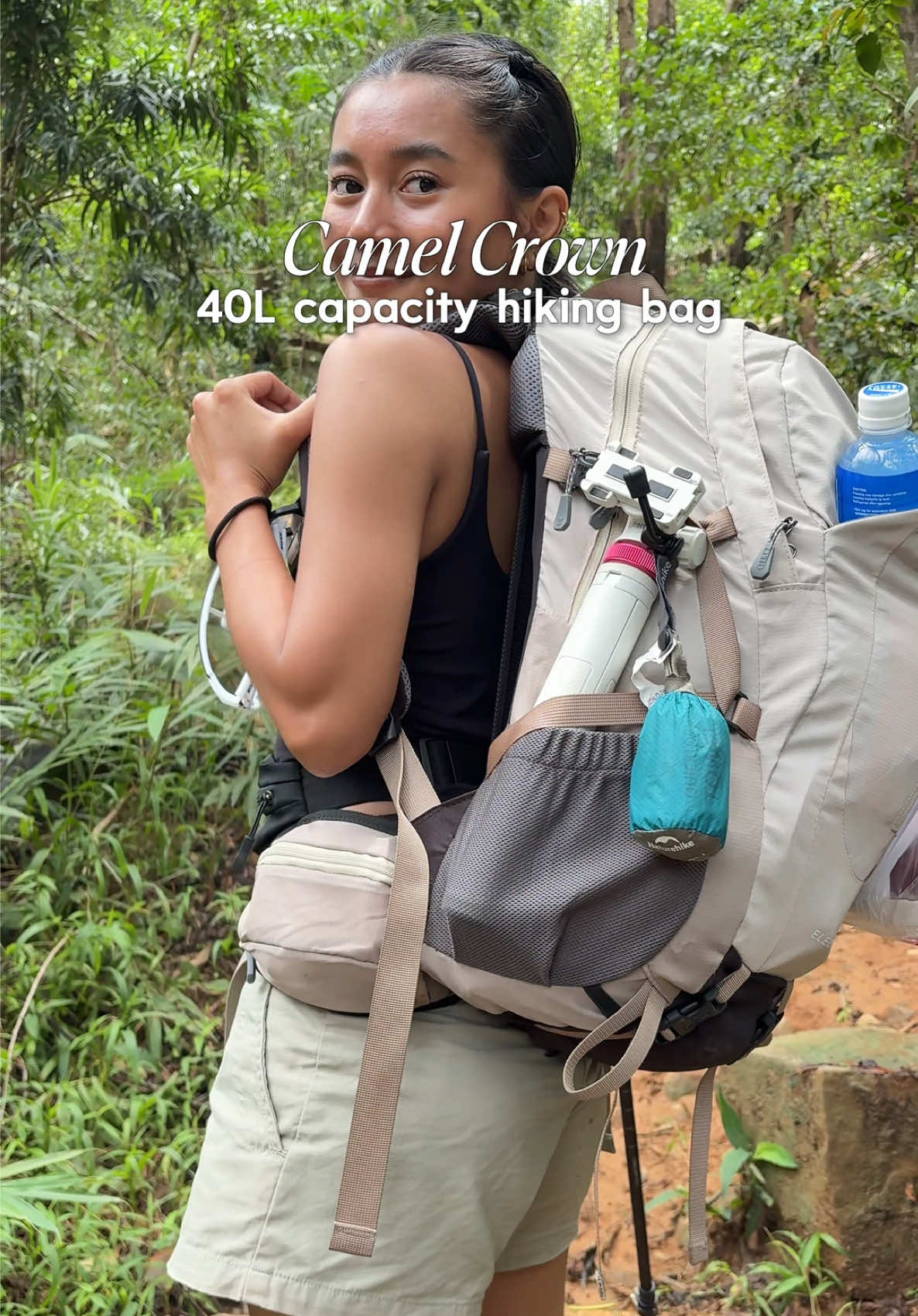 40L hiking bag I used for a 2-day hike 🎒✨  #hikingbag #camelcrown #fyp 