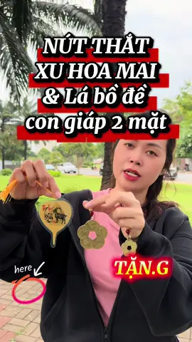 Combo tài lộc may mắn, nút thắt đồng xu hoa mai và lá bồ đề 12 con giáp