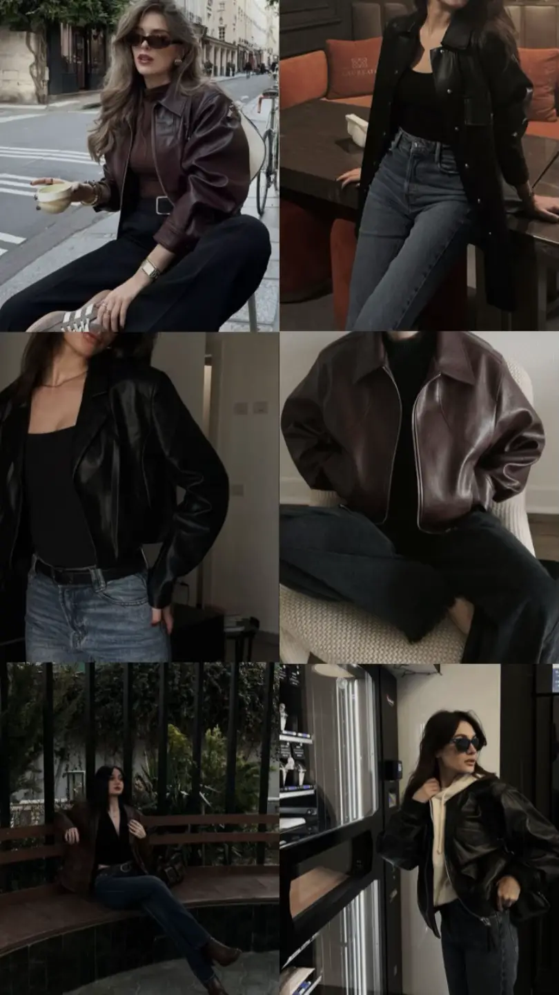 So where do I buy good quality leather? #foryou #4u #itgirl #pinterest #outfit #inspiration #leather #bomberjacketstyle #chic #cool #girlboss #tomboy #aesthetic #Lifestyle