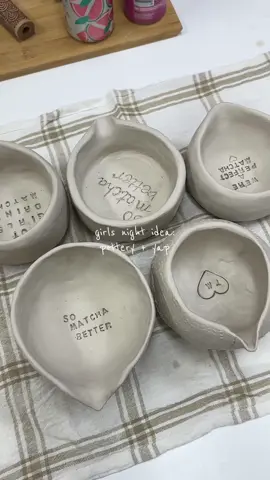Save this for your next girls night 🍵🎀🫶🏼 @The Clay Co - DIY Pottery Kits  #girlsnight #pottery #matcha #DIY #trending 
