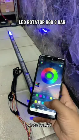 Led rotator RGB 8 bar via apk bluetoth