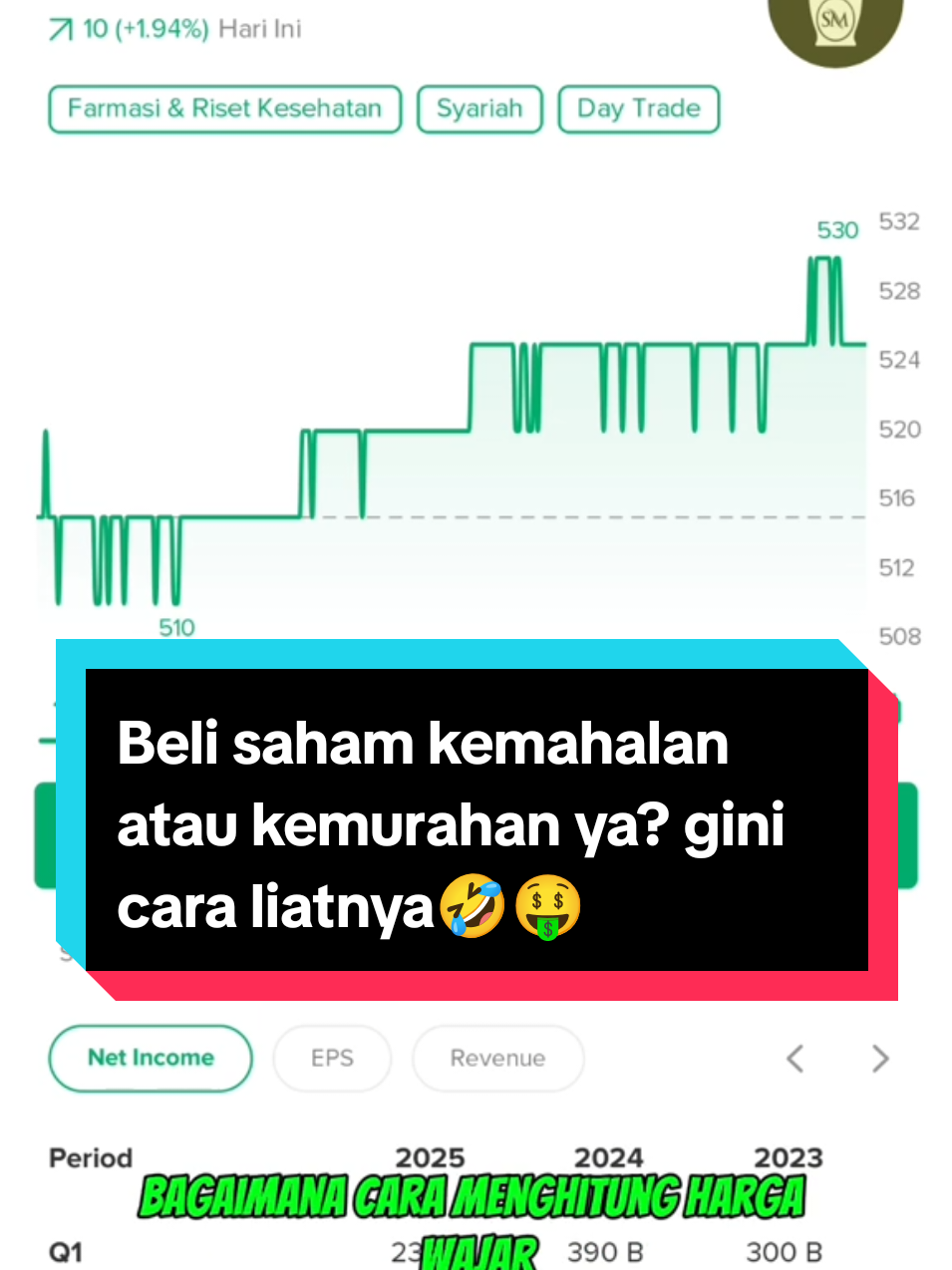 Salah satu cara cek harga wajar saham Disclaimer! konten bersifat edukasi dan bukan ajakan. #CapCut #investasi #tutorial #financial #fyp #saham 
