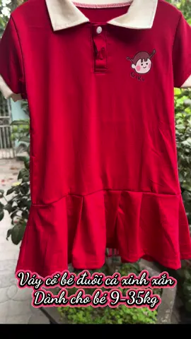 Váy cổ bẻ đuôi cá chất liệu cotton su xinh xắn cho bé gái 9-35kg#xuhuong #happystore1988 #thờitrangtreem 