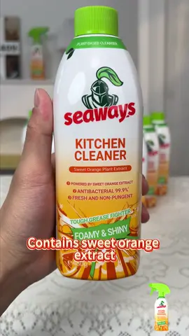 If you have a kitchen at home. You definitely need Seaways Grease Cleaner. Cleaning the kitchen with it is really easy #seaways #seawaysproducts #cleaningtiktok #LearnOnTikTok #homecleaning #cleaningproducts #seawayskitchencleaner #kitchencleaning  