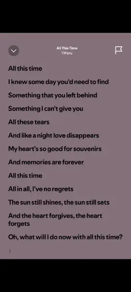 All This Time by Tiffany #lyrics 