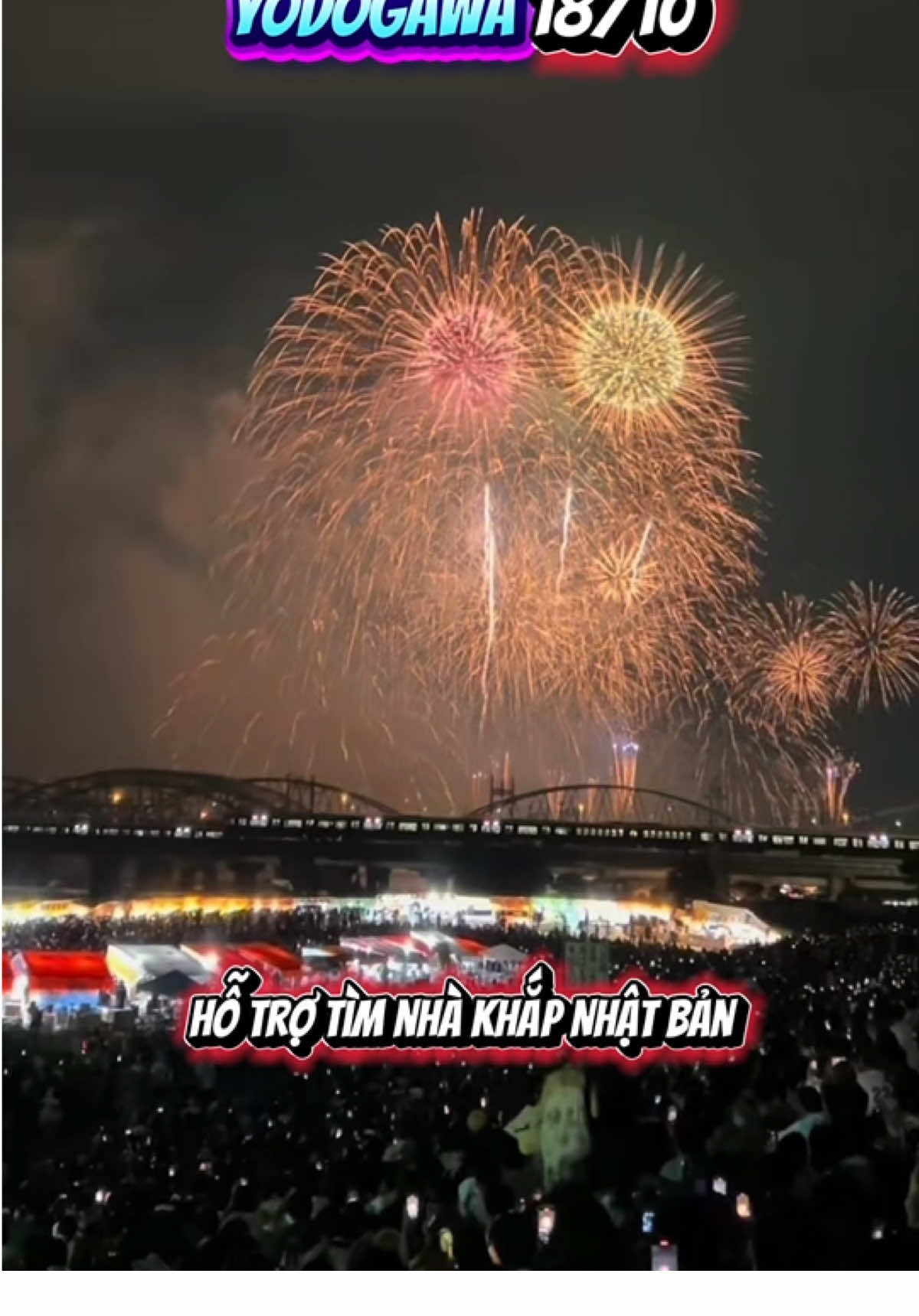 Lịch bắn pháo hoa lớn nhất Kansai bên bờ sông Yodogawa hằng năm thay đổi sang 18/10 #cuocsongosaka🇻🇳🇯🇵 #xuhuong #phaohoa 