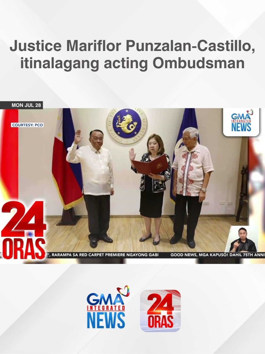 Itinalagang acting Ombudsman si former Court of Appeals presiding justice Mariflor Punzalan-Castillo. | 24 Oras #BreakingNewsPH #GMAIntegratedNews #24Oras