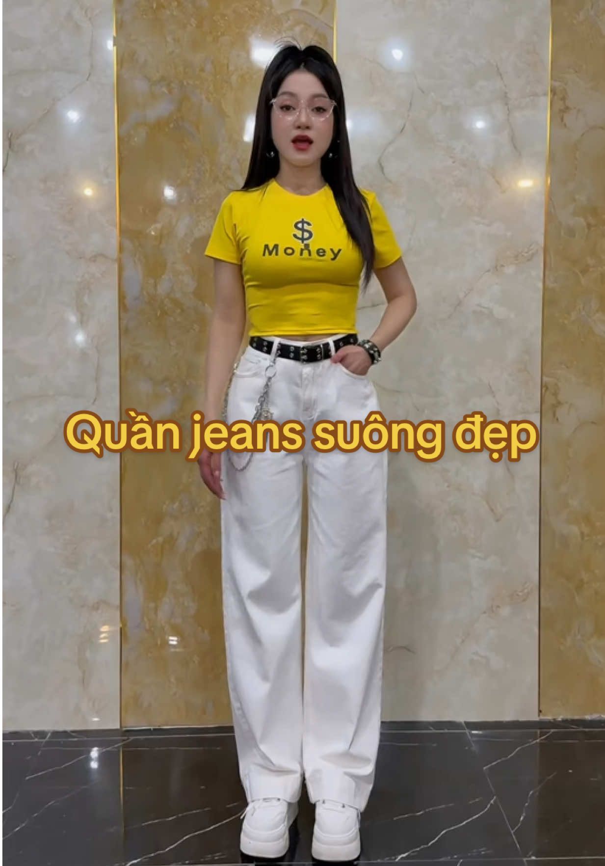 Quần jeans suông trắng phom đẹp #myhanhstore #tiktokshop #phoidoxinh #jeans #quanjeans #quansuong #quansuongnu 