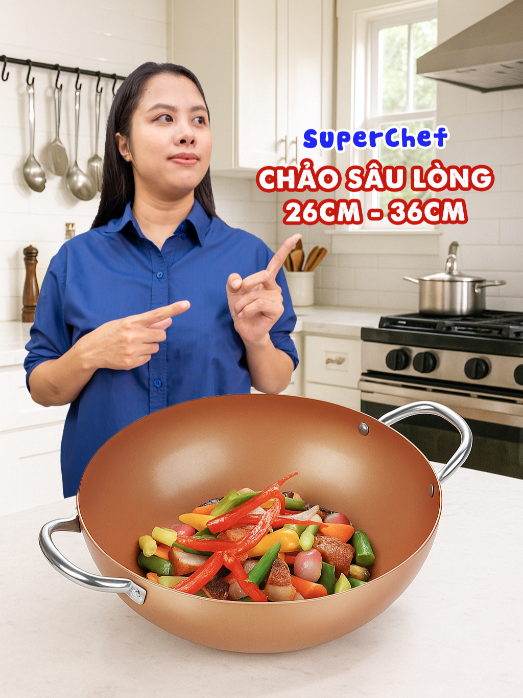 Chảo sâu lòng chống dính Super Chef có nhiều size cỡ #chaoxao #chaosuperchef #chaochongdinh #chaochongdinhbeptu #chaochobeptu #chaocoto #chaosaulong #chaosaulongchongdinh #chao36cm